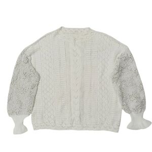 White Knit Pull Over Sweater